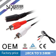 SIPU Factory price factory supply 3.5mm female to 2rca cctv av cable